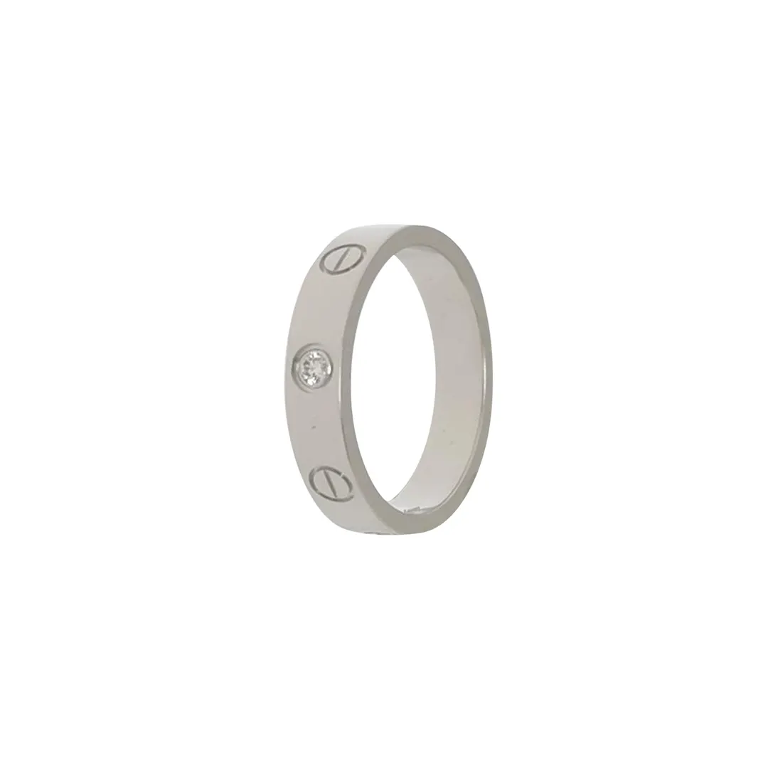 Кольцо Love из белого золота 18K с бриллиантами, размер 11 · фото 1