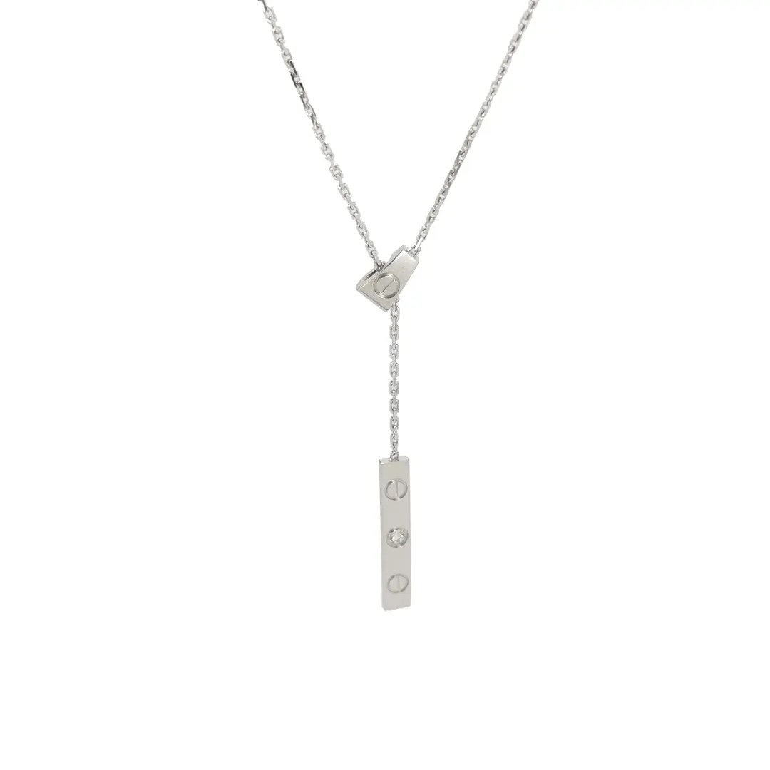 Колье LOVE из белого золота 18K с бриллиантами