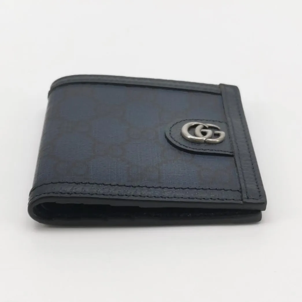 Кошелек Ophidia из синей воловьей кожи с монограммой и Double G · фото 5