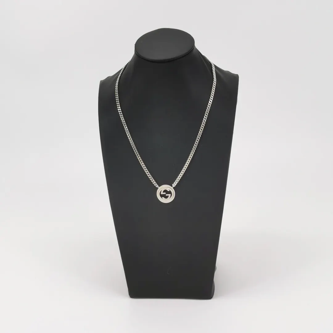 Серебряное колье Interlocking G с двойным G · фото 2
