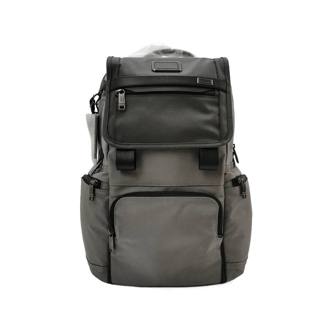 Рюкзак Alpha из воловьей кожи и нейлона с молнией и буквенным логотипом · фото 1