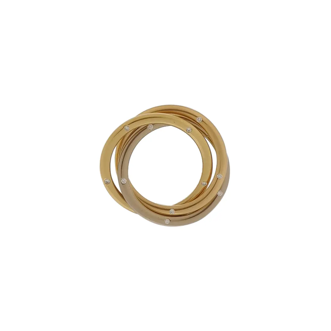 Подвеска-шарм Trinity из розового, белого и желтого золота 18K с бриллиантами и тремя кольцами · фото 1