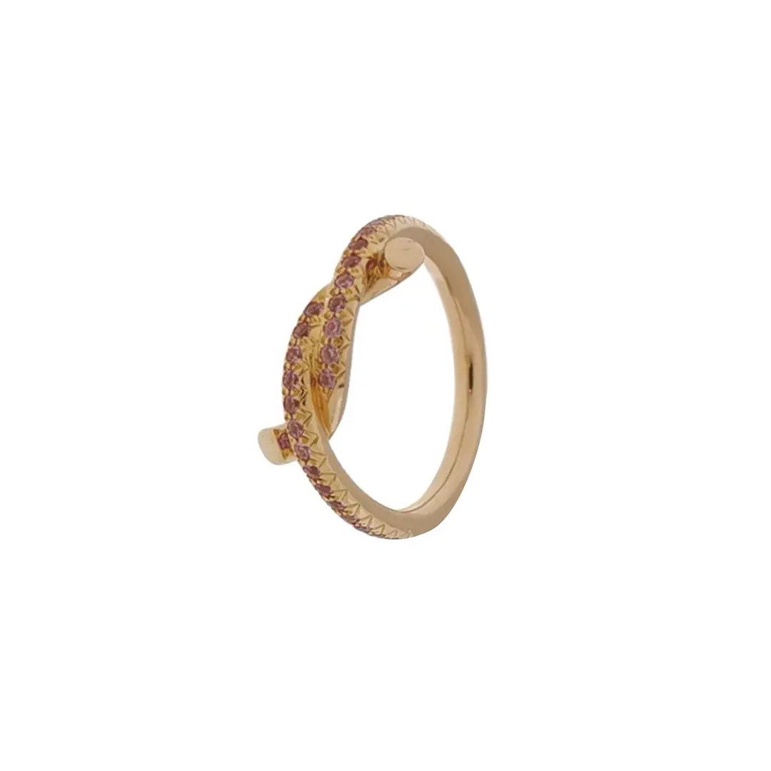 Кольцо Entrelacés из розового золота 18K с сапфирами, размер 10 · фото 1