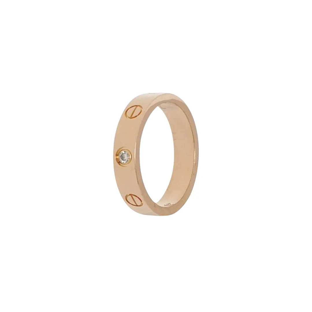 Кольцо Love из розового золота 18K с бриллиантами, размер 11 · фото 1