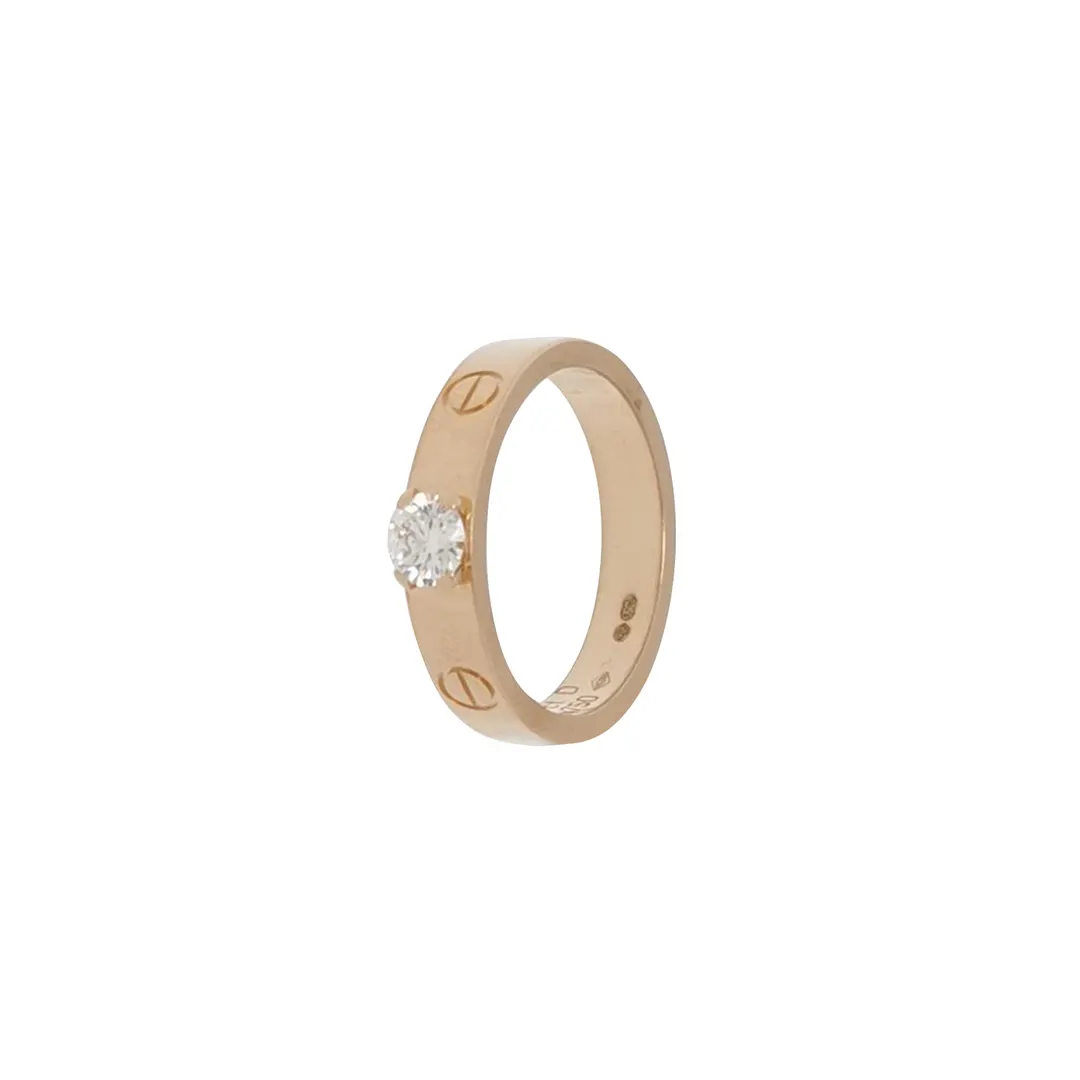 Кольцо Love из розового золота 18K с бриллиантами, размер 11 · фото 1