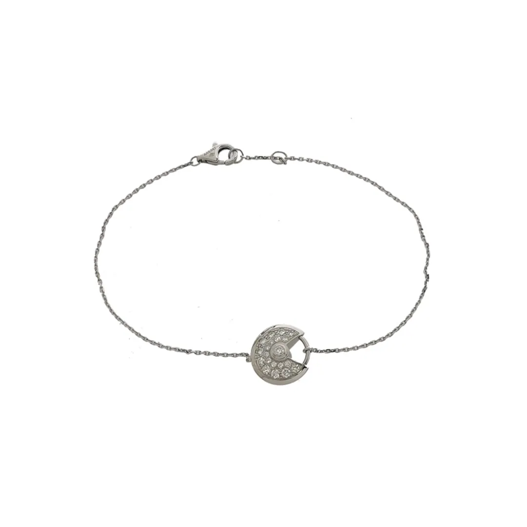 Браслет-амулет Amulette de Cartier из белого золота 18 карат с бриллиантом · фото 1