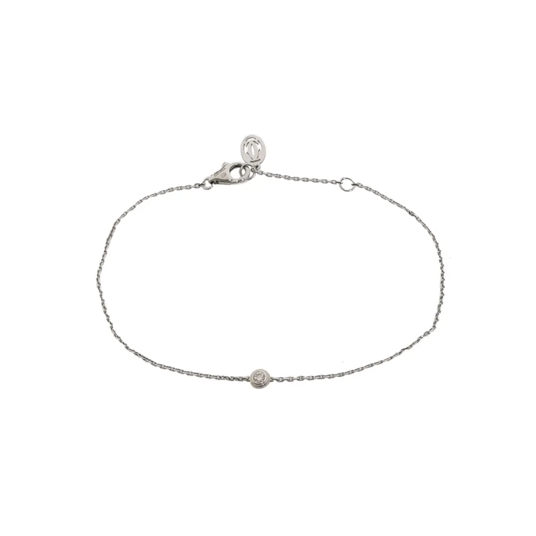 Браслет Cartier d'Amour Mini из белого золота 18 карат с бриллиантом · фото 1