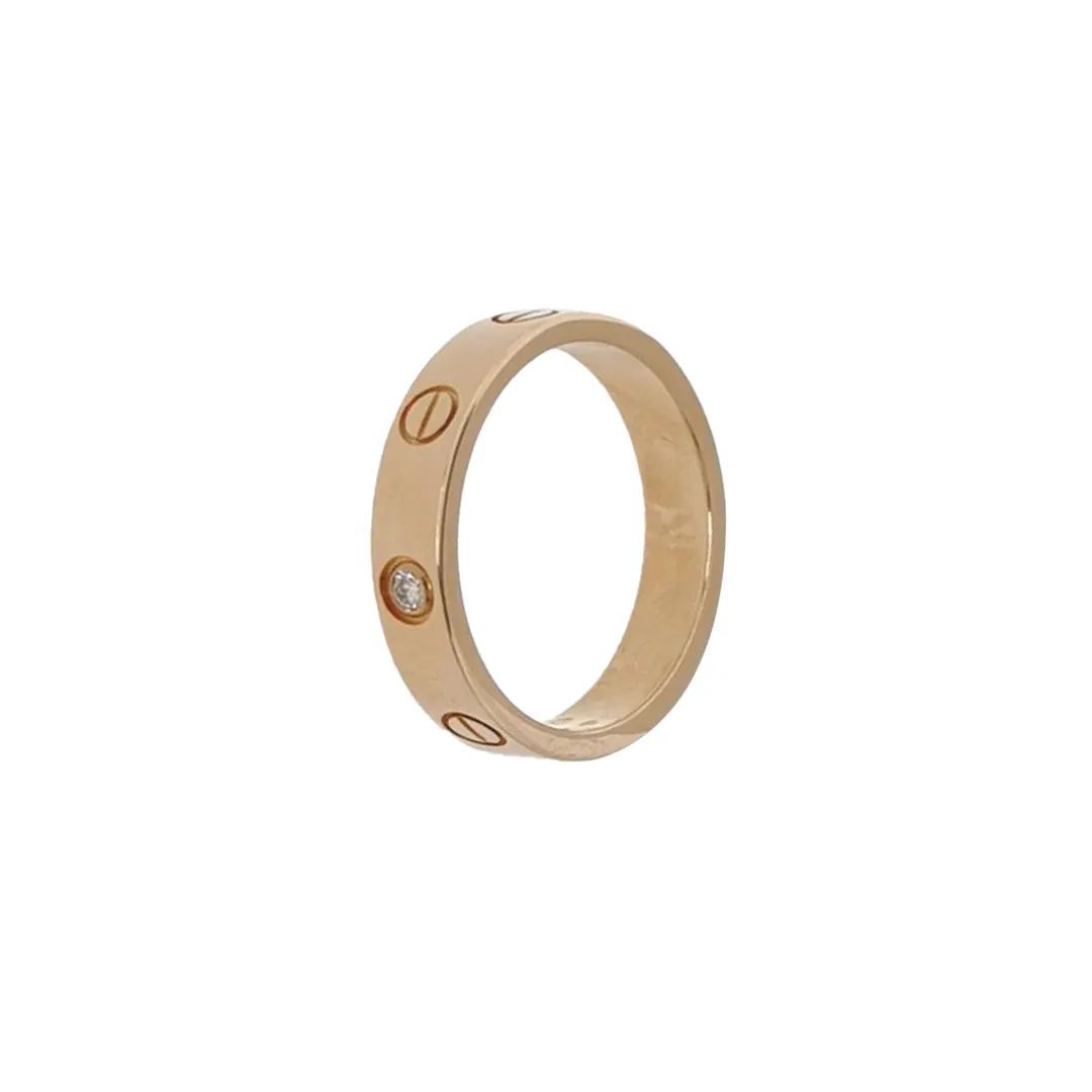 Кольцо Love из розового золота 18K с бриллиантами, размер 12 · фото 1