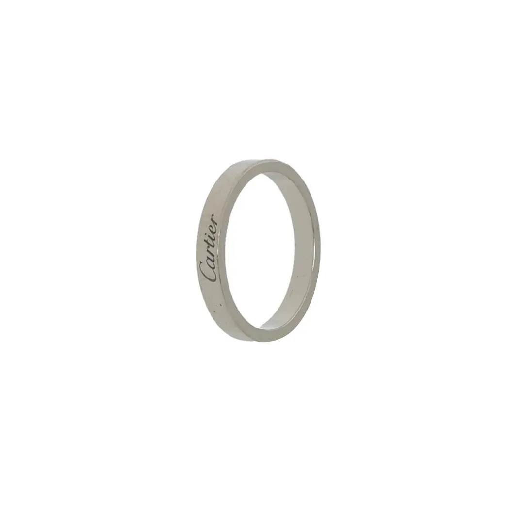 Кольцо C de Cartier из платины PT950 с гравировкой в виде букв, размер 18 · фото 1
