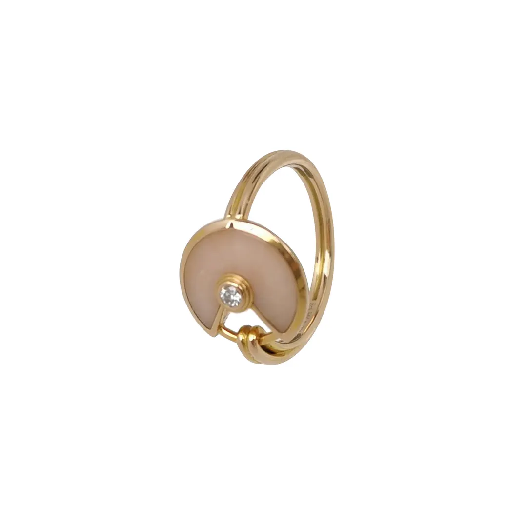 Кольцо-амулет Amulette de Cartier из розового золота 18K с бриллиантом и опалом, размер 8