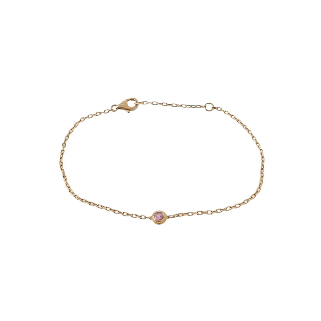 Браслет Cartier d'Amour из розового золота 18K с драгоценным камнем и круглой подвеской · фото 1
