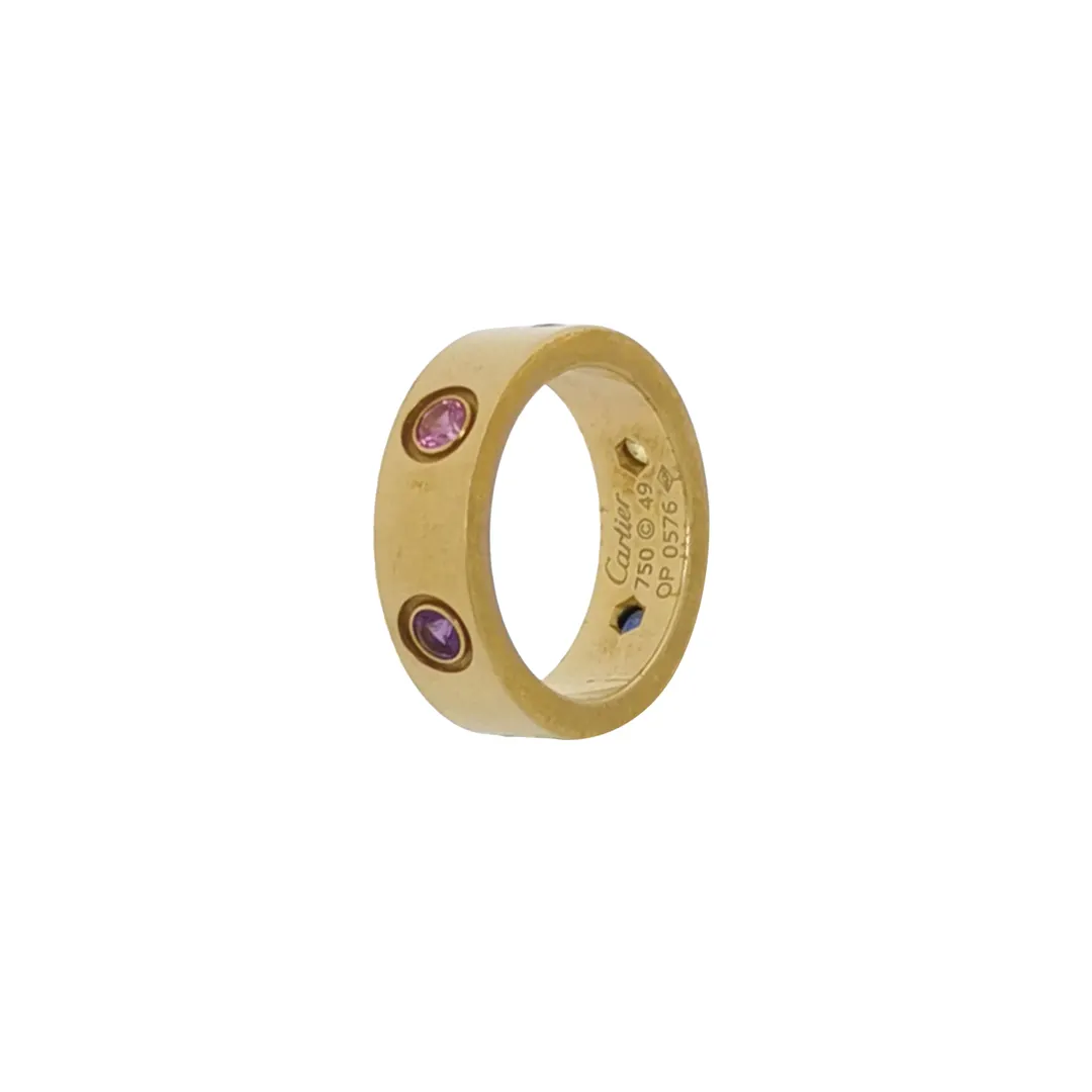 Кольцо Love из желтого золота 18K с драгоценным камнем, размер 10 · фото 1
