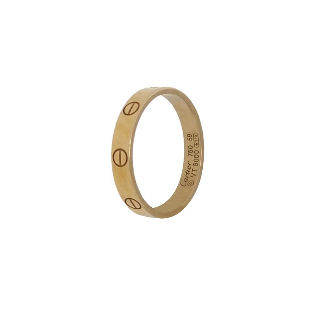 Кольцо LOVE из желтого золота 18K, размер 19