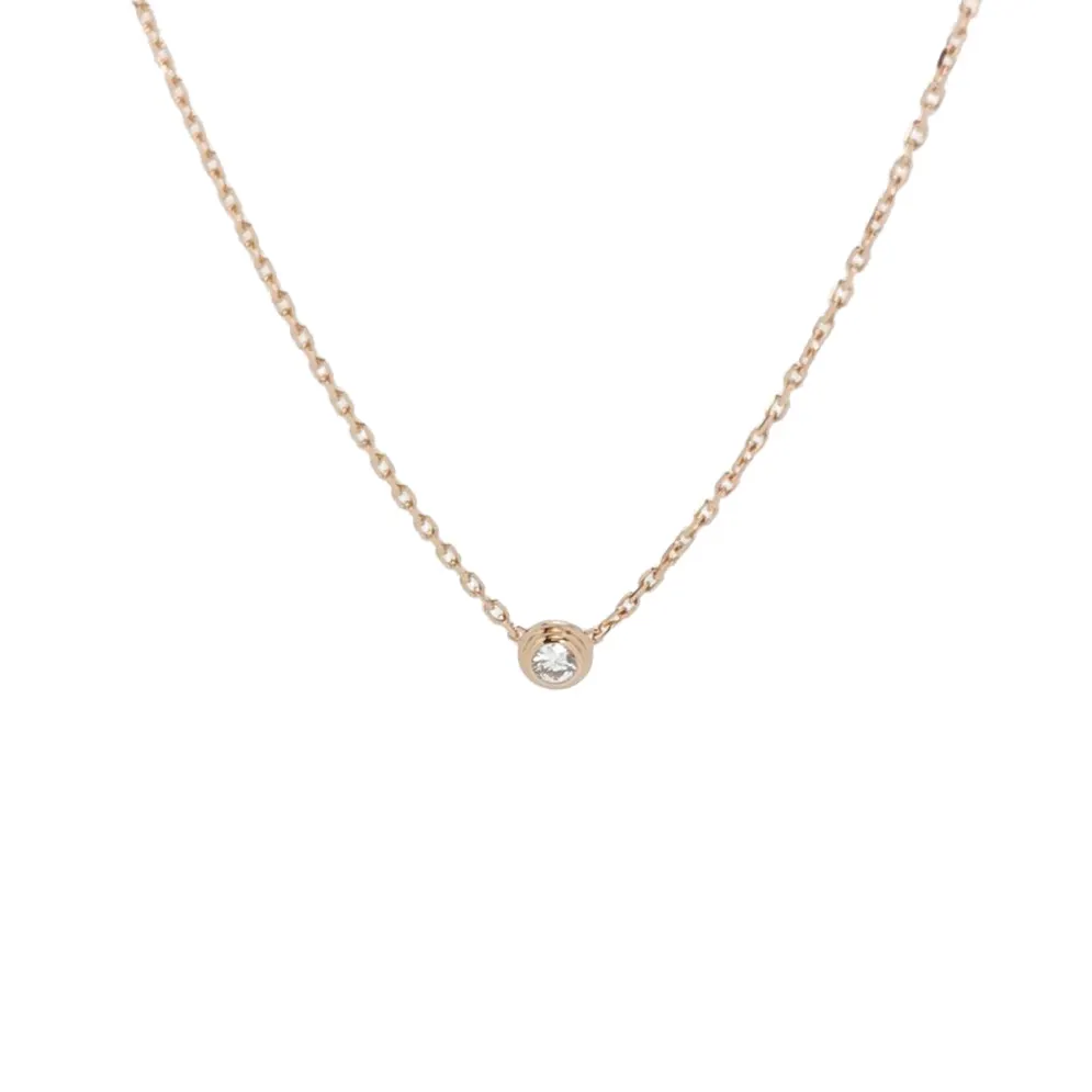 Колье Cartier d'Amour Mini из розового золота 18K с бриллиантовой подвеской-диском · фото 1