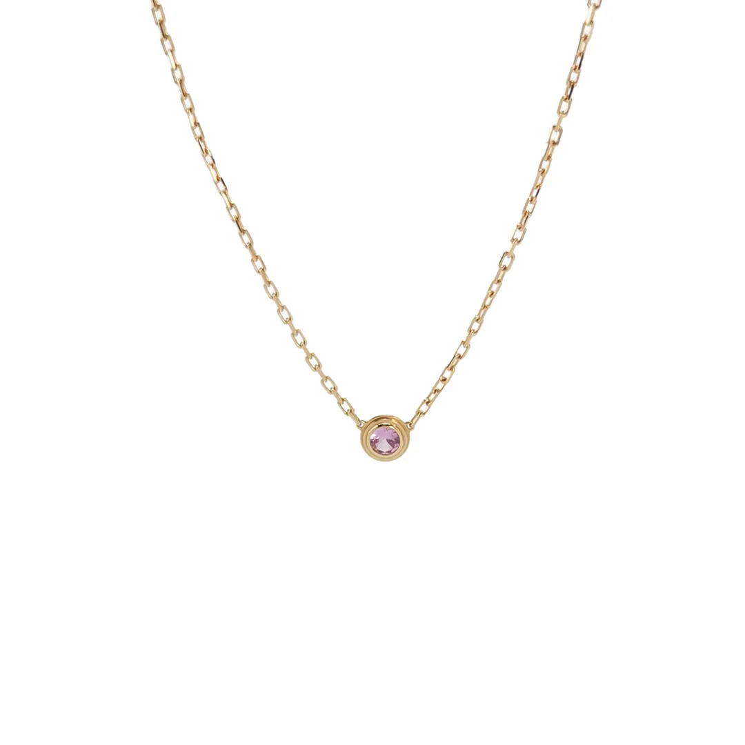 Колье d'Amour из розового золота 18K с сапфиром и подвеской-диском · фото 1