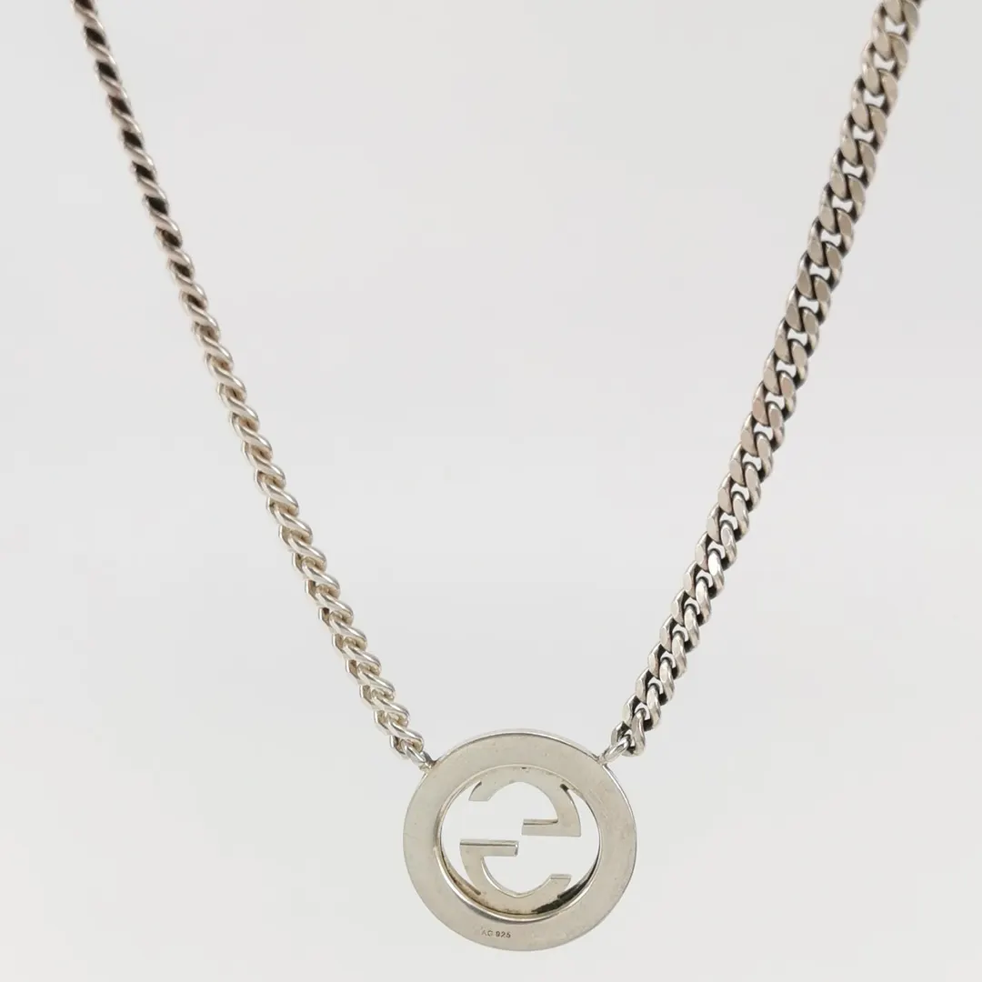 Серебряное колье Interlocking G с двойным G · фото 3