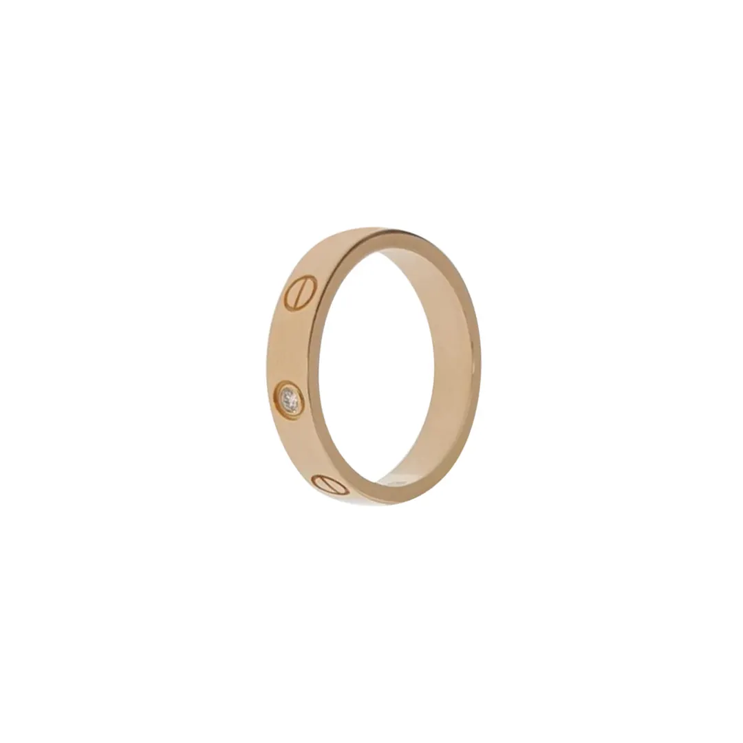 Кольцо Love из розового золота 18K с бриллиантами, размер 14 · фото 1
