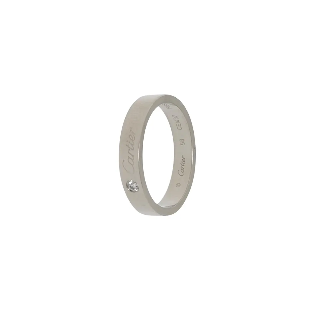 Кольцо C de Cartier из платины PT950 с бриллиантами, размер 18 · фото 1