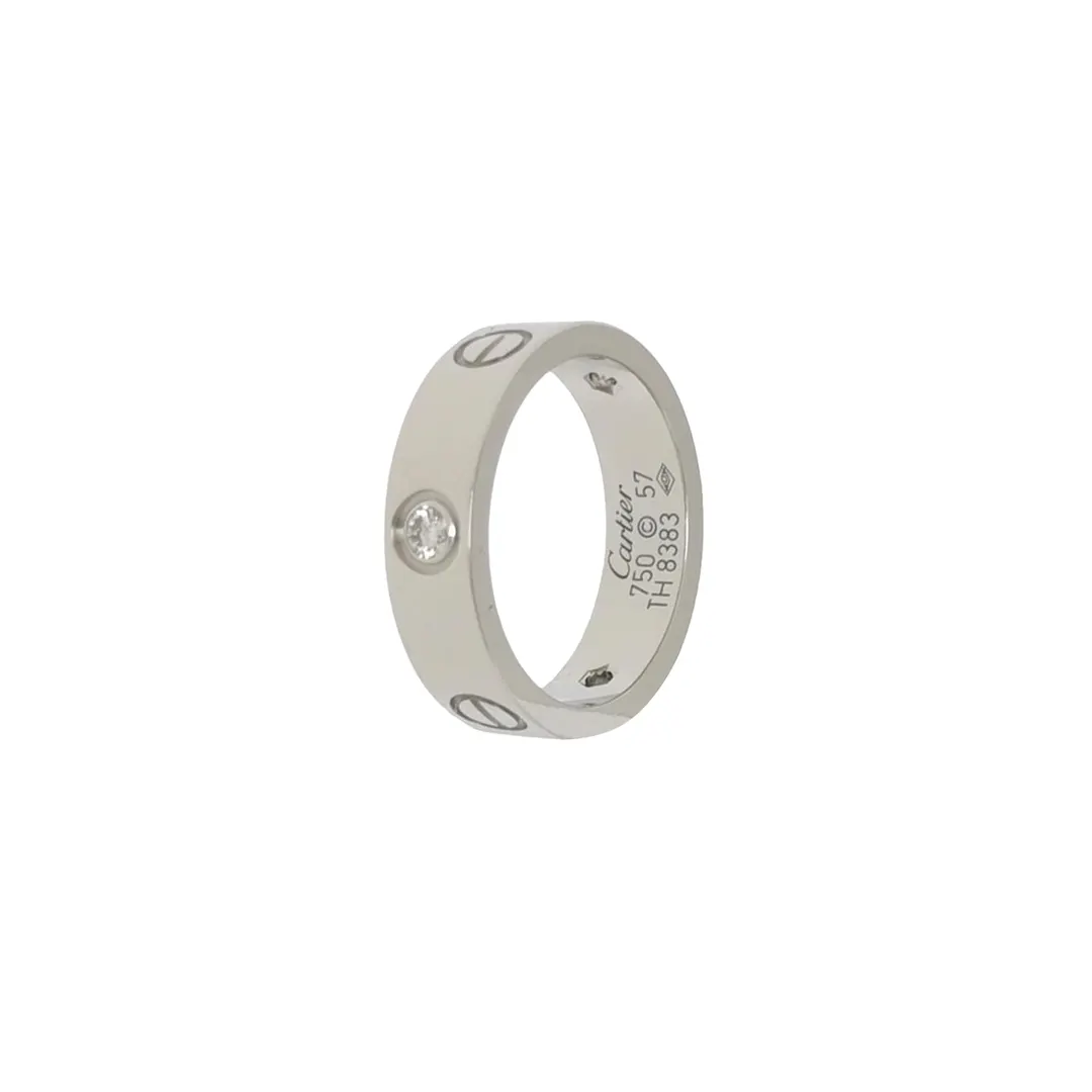 Кольцо Love из белого золота 18K с бриллиантами, размер 17 · фото 1