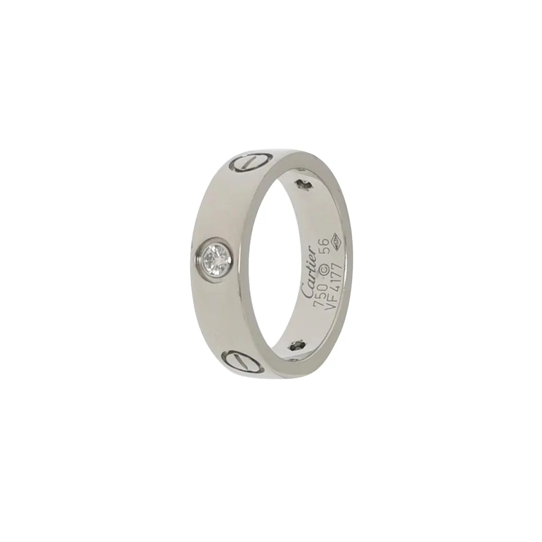 Кольцо Love из белого золота 18K с бриллиантами, размер 17 · фото 1