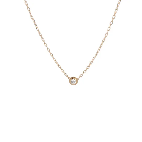 Маленькое колье Cartier d'Amour из розового золота 18 карат с бриллиантом в круглой оправе