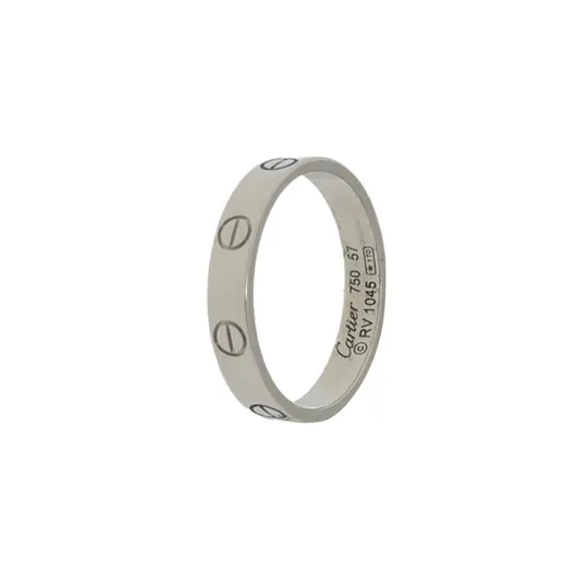 Кольцо LOVE из белого золота 18K, размер 17