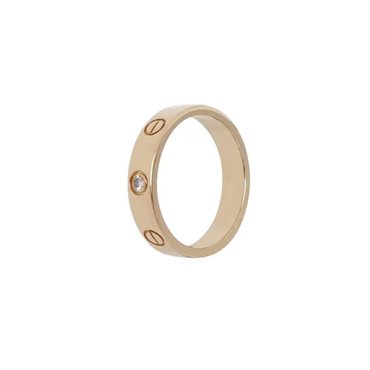 Кольцо Love из розового золота 18K с бриллиантами, размер 12