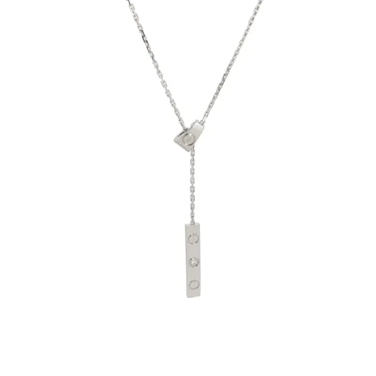 Колье LOVE из белого золота 18K с бриллиантами