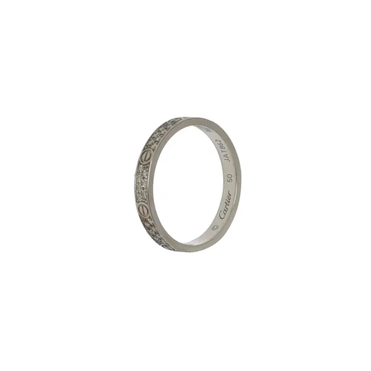 Кольцо Love из белого золота 18K с бриллиантами, размер 11