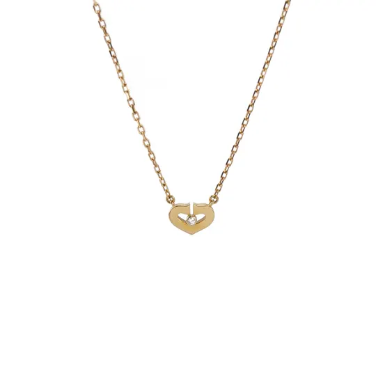 Колье C HEART OF CARTIER очень маленького размера из розового золота 18K с бриллиантом