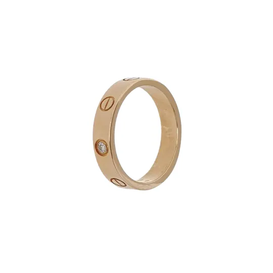 Кольцо Love из розового золота 18K с бриллиантами, размер 12