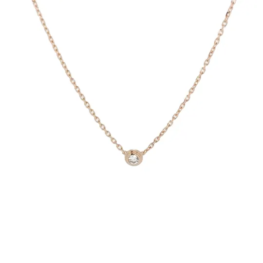 Колье Cartier d'Amour Mini из розового золота 18K с бриллиантовой подвеской-диском