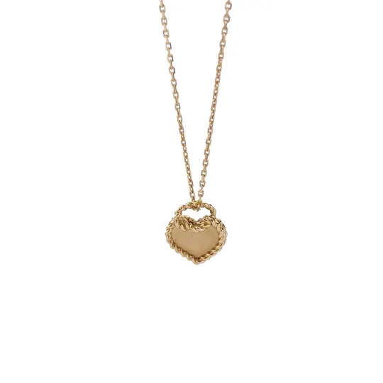 Колье из розового золота 18K с сердцем и символами