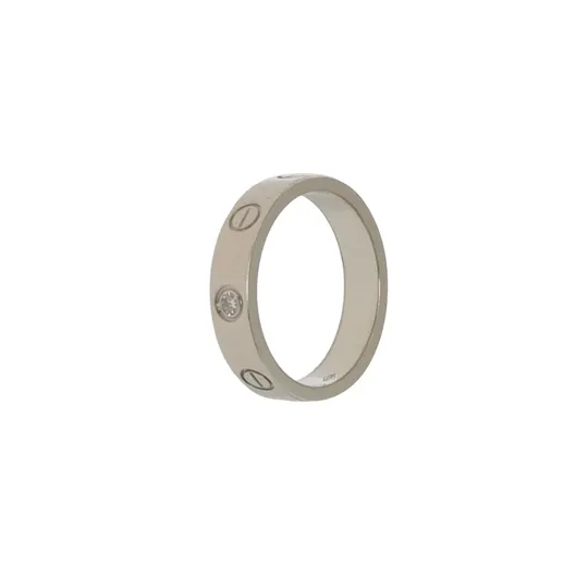 Кольцо Love из белого золота 18K с бриллиантами, размер 10