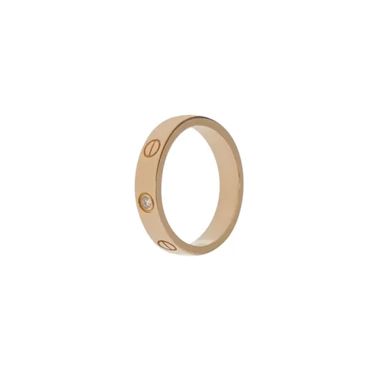 Кольцо Love из розового золота 18K с бриллиантами, размер 14
