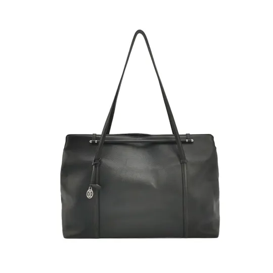 Сумка-тоут Cabochon Bag из однотонной воловьей кожи с подвеской-логотипом